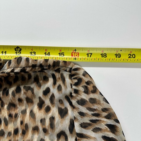 Olivaceous Leopard Print Women's Blouse - Picture 5 of 5